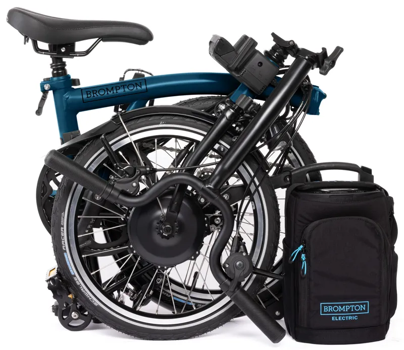 Brompton Electric C Line 4-Speed Folding Bike 2025 in Ocean Blue-3